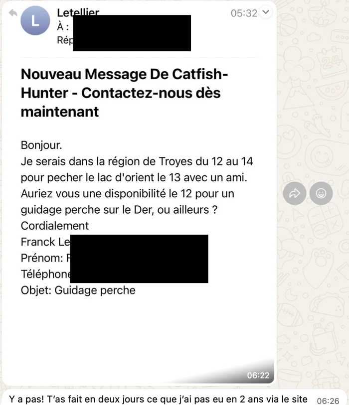 Échange avec le client, quelques jours après les premières optimisations